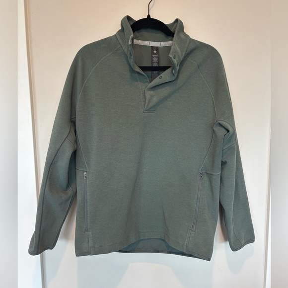 Lululemon Athletica Textured Spacer Anorak Black and Green Pullover XS - Picture 1 of 5